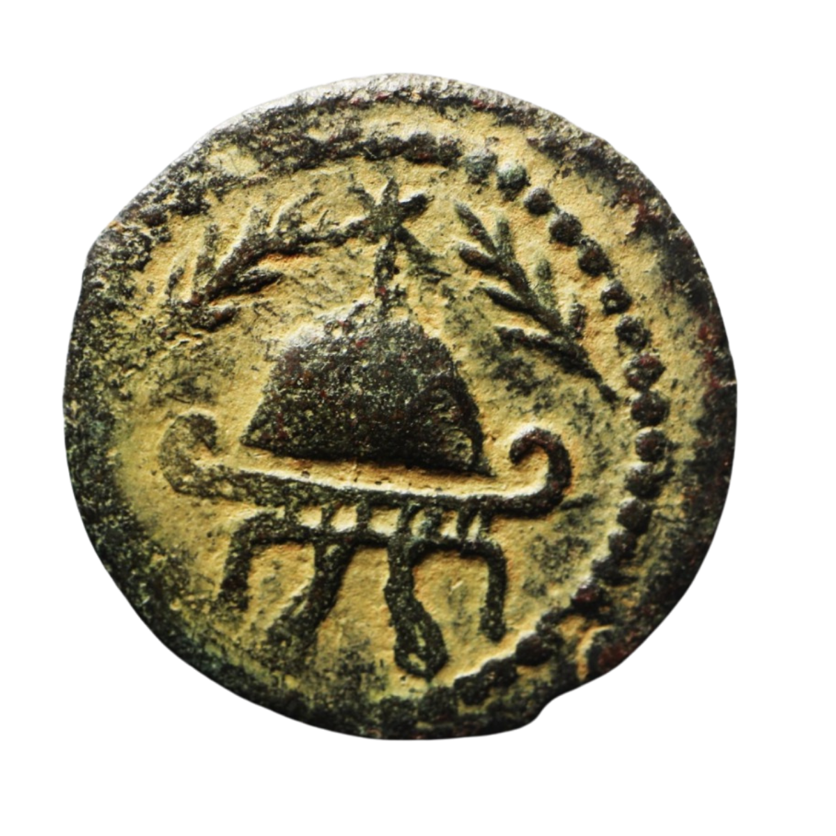 Biblical Judean Bronze prutah of Herod the Great